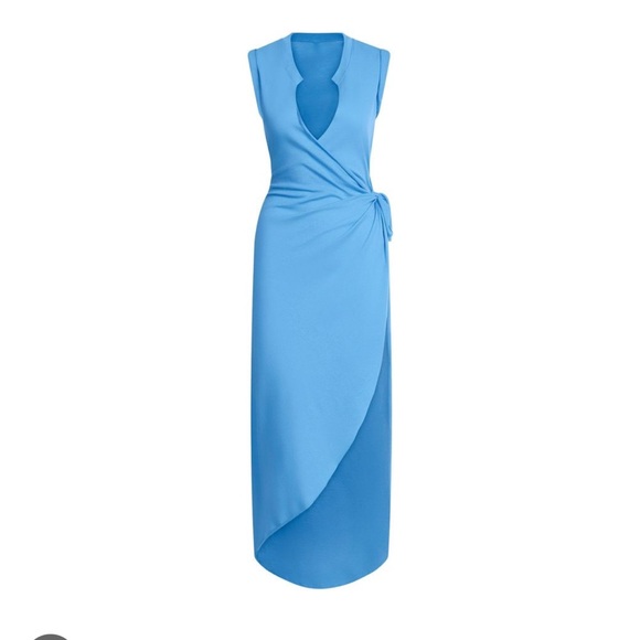 SKIMS Blue Wrap Dress skims tie dress blue 3x - mordernwear.com SKIMS Blue Wrap Dress skims tie dress blue 3x - mordernwear.com